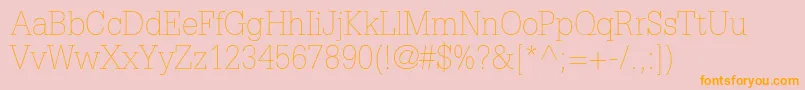 GlyphaltstdThin Font – Orange Fonts on Pink Background