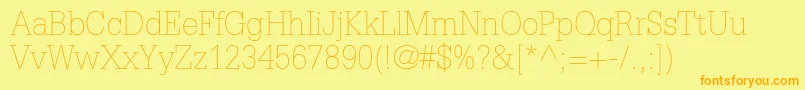 GlyphaltstdThin Font – Orange Fonts on Yellow Background