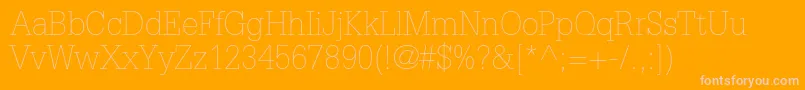 GlyphaltstdThin Font – Pink Fonts on Orange Background