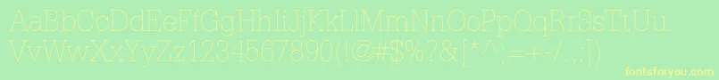 GlyphaltstdThin Font – Yellow Fonts on Green Background