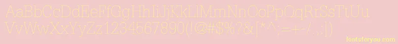 GlyphaltstdThin Font – Yellow Fonts on Pink Background