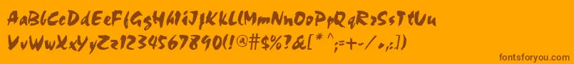 fuente TimoraRegular – Fuentes Marrones Sobre Fondo Naranja