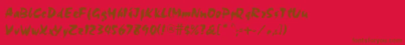 TimoraRegular Font – Brown Fonts on Red Background