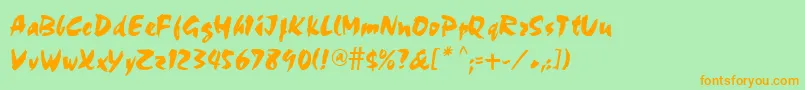 TimoraRegular Font – Orange Fonts on Green Background