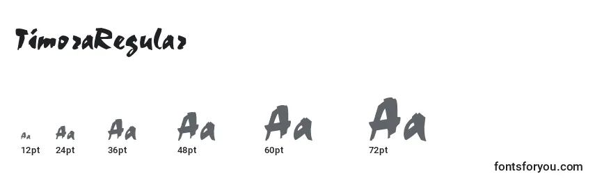 TimoraRegular Font Sizes