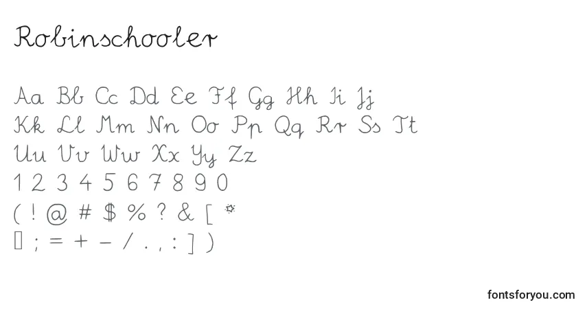 Шрифт Robinschooler – алфавит, цифры, специальные символы