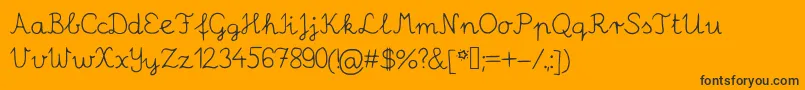 Robinschooler Font – Black Fonts on Orange Background