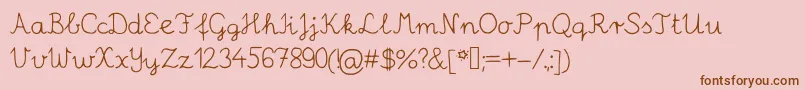 Robinschooler Font – Brown Fonts on Pink Background