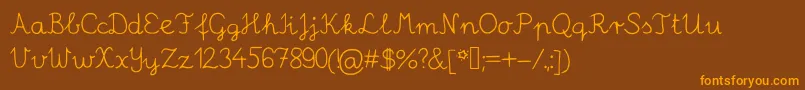 Robinschooler Font – Orange Fonts on Brown Background