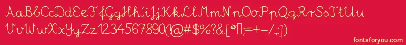 Robinschooler Font – Yellow Fonts on Red Background