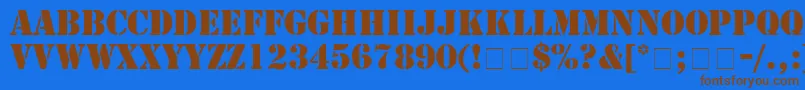 StampRegular Font – Brown Fonts on Blue Background