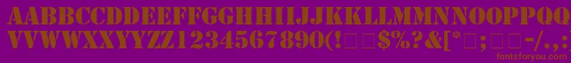 StampRegular Font – Brown Fonts on Purple Background