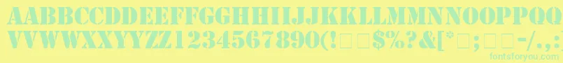StampRegular Font – Green Fonts on Yellow Background