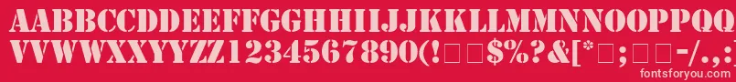 StampRegular Font – Pink Fonts on Red Background