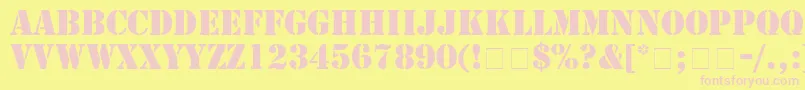 StampRegular Font – Pink Fonts on Yellow Background