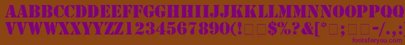 StampRegular Font – Purple Fonts on Brown Background