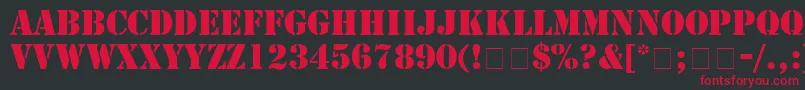 StampRegular Font – Red Fonts on Black Background