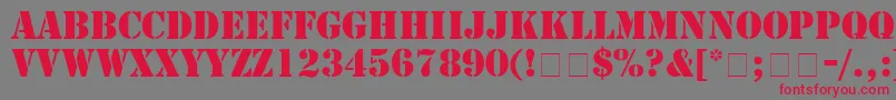 StampRegular-Schriftart – Rote Schriften auf grauem Hintergrund