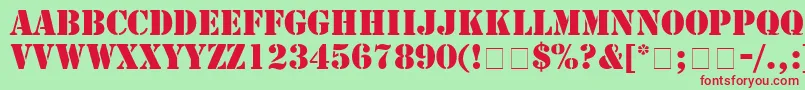 StampRegular Font – Red Fonts on Green Background