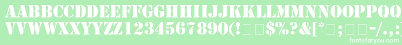 StampRegular Font – White Fonts on Green Background