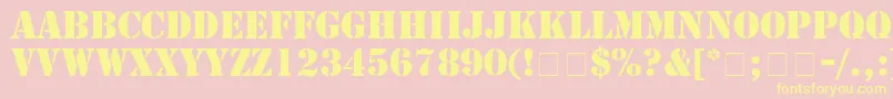 Lisätietoja StampRegular-fontista StampRegular-fontti – keltaiset fontit vaaleanpunaisella taustalla