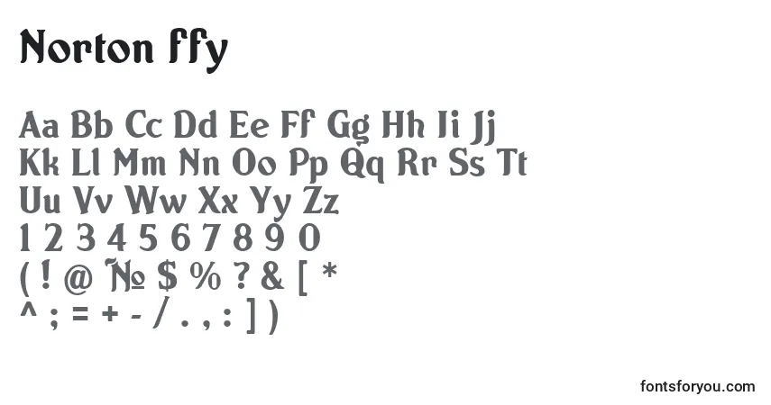 Fuente Norton ffy - alfabeto, números, caracteres especiales