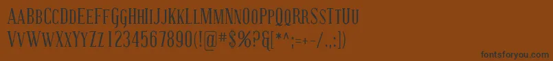 フォントCoving21 – 黒い文字が茶色の背景にあります