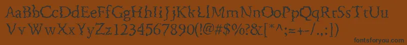 フォントFenderbendersskRegular – 黒い文字が茶色の背景にあります
