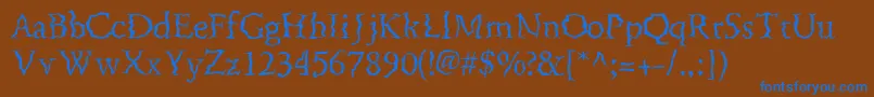 FenderbendersskRegular Font – Blue Fonts on Brown Background