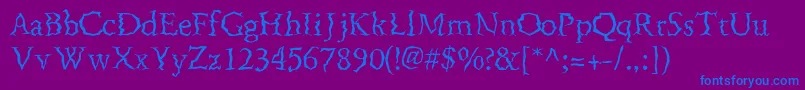 Шрифт FenderbendersskRegular – синие шрифты на фиолетовом фоне