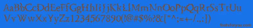 FenderbendersskRegular Font – Brown Fonts on Blue Background