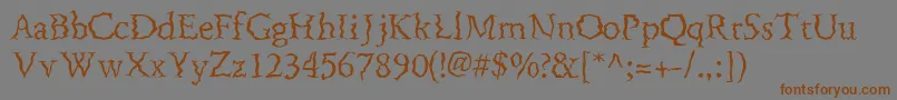 FenderbendersskRegular Font – Brown Fonts on Gray Background