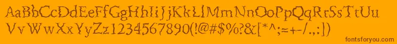 FenderbendersskRegular-fontti – ruskeat fontit oranssilla taustalla