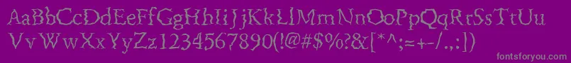 フォントFenderbendersskRegular – 紫の背景に灰色の文字