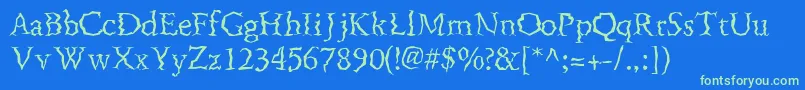 FenderbendersskRegular Font – Green Fonts on Blue Background