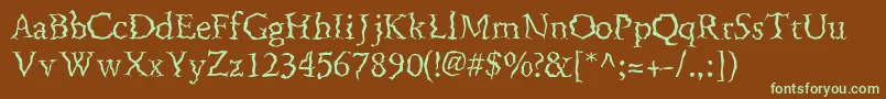 FenderbendersskRegular Font – Green Fonts on Brown Background