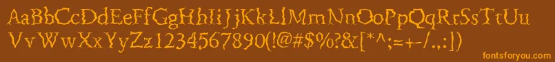 FenderbendersskRegular Font – Orange Fonts on Brown Background