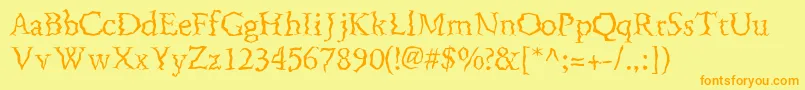 FenderbendersskRegular Font – Orange Fonts on Yellow Background