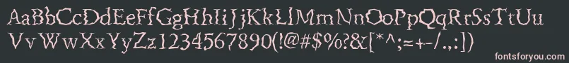 Шрифт FenderbendersskRegular – розовые шрифты на чёрном фоне