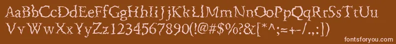 FenderbendersskRegular-fontti – vaaleanpunaiset fontit ruskealla taustalla