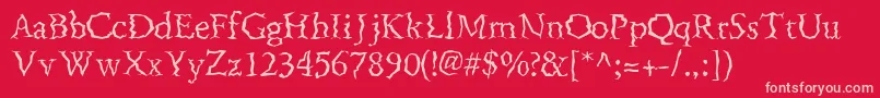 FenderbendersskRegular-Schriftart – Rosa Schriften auf rotem Hintergrund