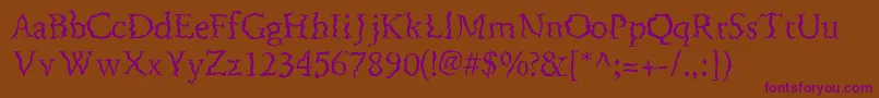 FenderbendersskRegular Font – Purple Fonts on Brown Background