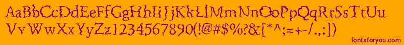 FenderbendersskRegular Font – Purple Fonts on Orange Background