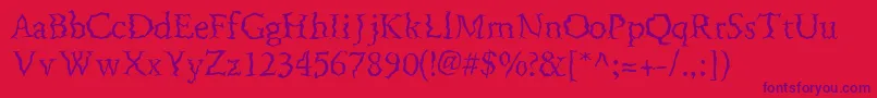 FenderbendersskRegular Font – Purple Fonts on Red Background