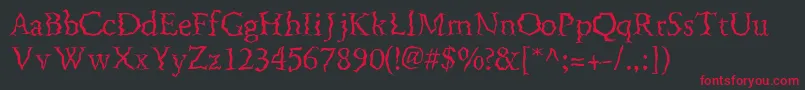 FenderbendersskRegular Font – Red Fonts on Black Background