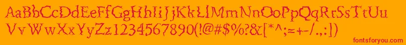 FenderbendersskRegular Font – Red Fonts on Orange Background