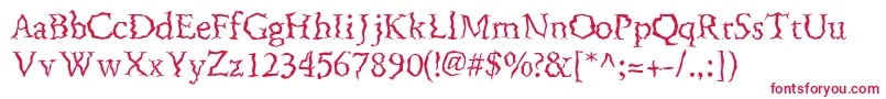 FenderbendersskRegular Font – Red Fonts on White Background