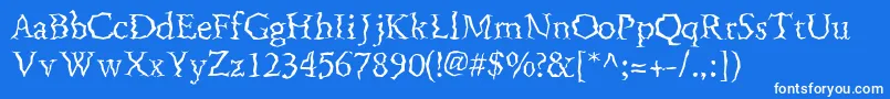 FenderbendersskRegular Font – White Fonts on Blue Background