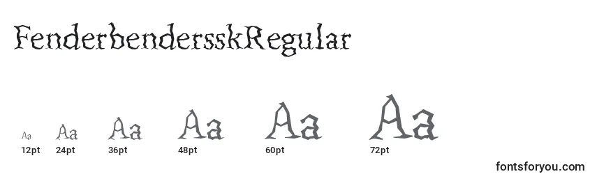 Размеры шрифта FenderbendersskRegular