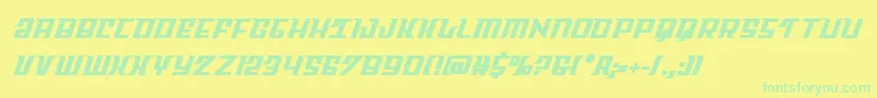 フォントSkycabbold – 黄色い背景に緑の文字